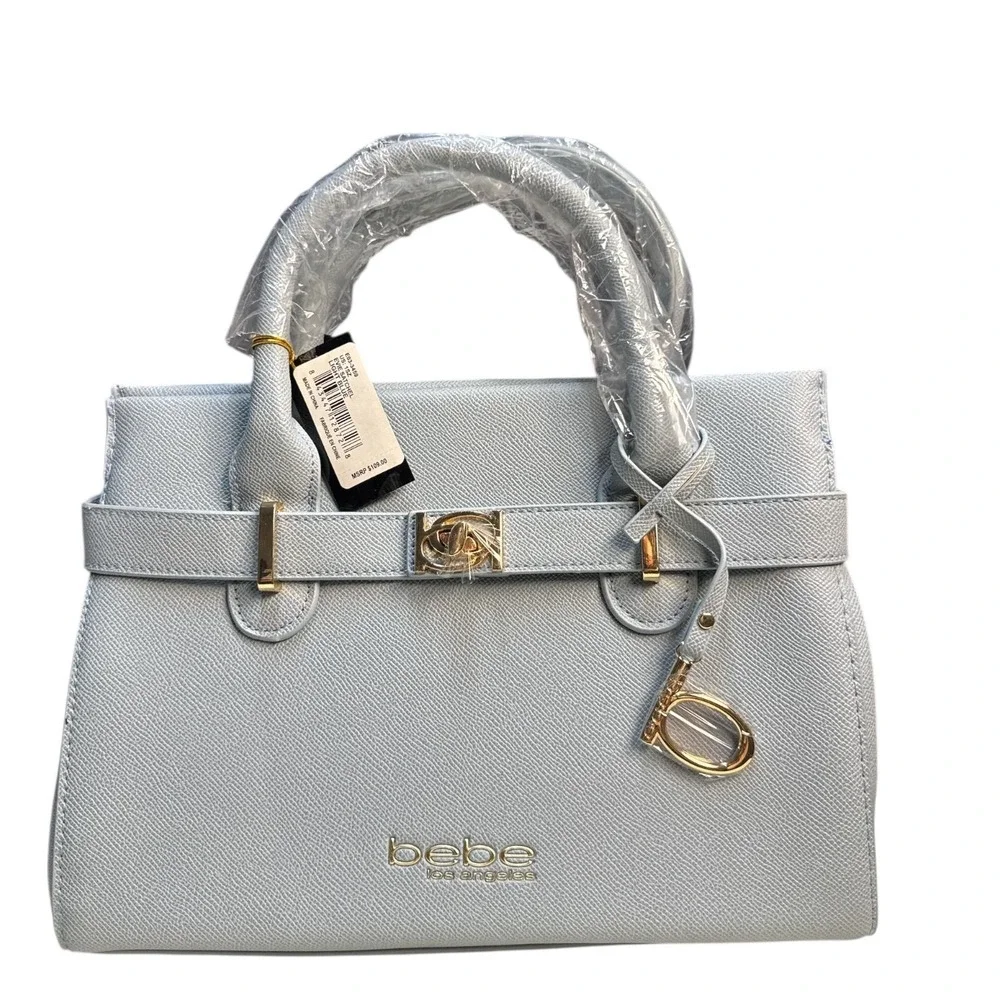 Bebe Evie Small‎ Satchel Handbag Light Blue Women's Purse NWT Stylish Bag